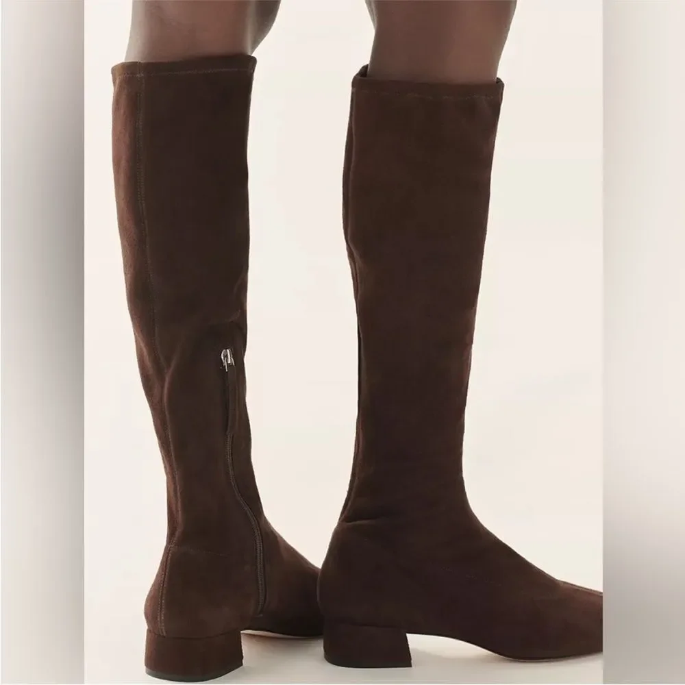 Reformation Raven Brown Knee-High Boots